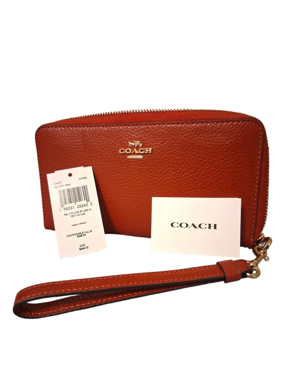 Coach 1941 Red Zip Around Wallet - Picture 2 of 10